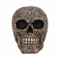 Nemesis Now - Paisley Black and Gold Skull Head 15cm