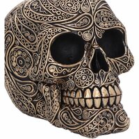 Nemesis Now - Paisley Black and Gold Skull Head 15cm