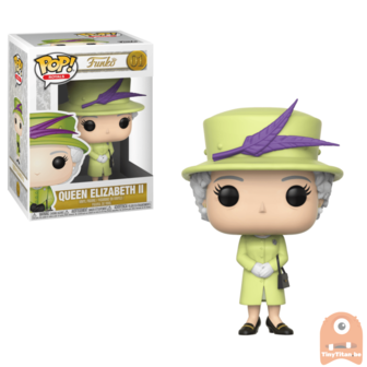 POP! Royals Queen Elizabeth II Green Suit 01 Vaulted