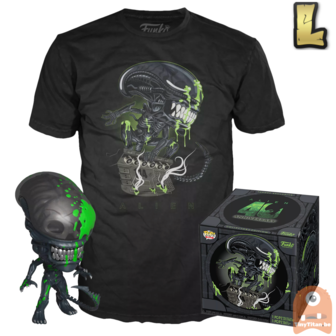 Funko POP! &amp; TEE BOX Alien - Xenomorph Blood Spatter 40th B-day Exclusive - Large