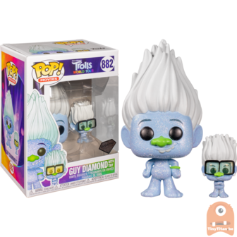 POP! Movies Guy Diamond Glitter w/ Tiny #882 Trolls World Tour 