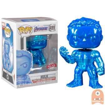 POP! Marvel Avengers Endgame Hulk w/ nano gauntlet Blue Chrome #499 Exclusive