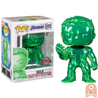 POP! Marvel Avengers Endgame Hulk w/ nano gauntlet Green Chrome #499 Exclusive