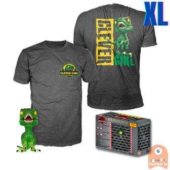 Funko POP! &amp; TEE BOX Jurassic Park - Velociraptor Clever Girl Exclusive - X-Large