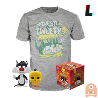Funko POP! & TEE BOX Sylvester & Tweety Flocked Exclusive - Large