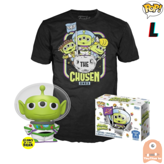 Funko POP! &amp; TEE BOX Pixar Alien Remix As Buzz GITD Exclusive - Large