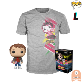 Funko POP! & TEE BOX Back To The Future - Marty w/ Hoverboard Exclusive - Large
