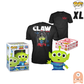 Funko POP! &amp; TEE BOX Pixar Alien Pizza Planet Glitter Translucent Exclusive - X-Large