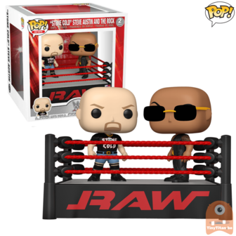 POP! Sports Stone Cold Steve and The Rock in Wrestling Ring 2-Pack WWE 