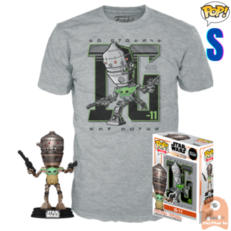 Funko POP! &amp; TEE BOX IG-11 w/ Child - Star Wars - The Mandalorian Exclusive - Small