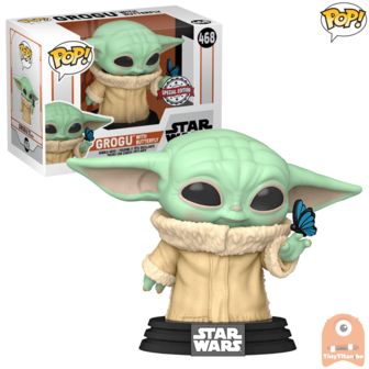 POP! Star Wars Grogu w/ Butterfly (The Child) #468 The Mandalorian Exclusive 