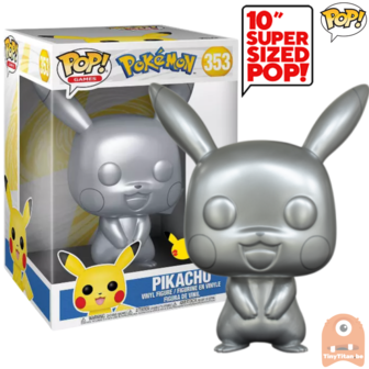 Funko POP! Games Pikachu  Metallic 10 INCH #353 Pokemon Exclusive