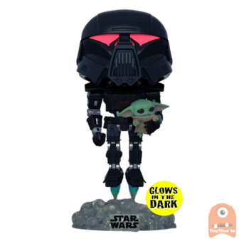 POP! Star Wars Dark Trooper w/ Gorgu GITD 488 The Mandalorian Exclusive