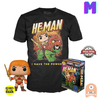 Funko POP! &amp; TEE BOX He-Man GITD - Masters of the Universe Exclusive - Medium