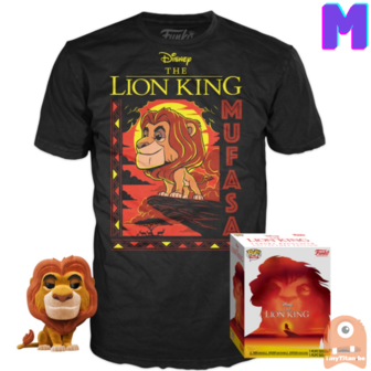 Funko POP! &amp; TEE BOX Mufasa Flocked - The Lion King Disney Exclusive - Medium