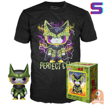 Funko POP! & TEE BOX Perfect Cell Metallic - Dragonball Z Exclusive - Small