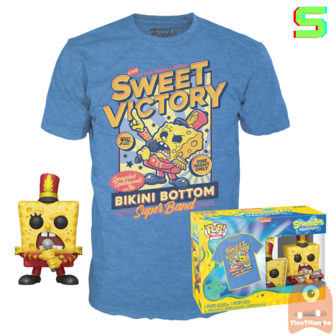 Funko POP! &amp; TEE BOX Spongebob Band Leader Diamond Exclusive - Small