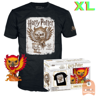 Funko POP! &amp; TEE BOX Fawkes The Phoenix GITD - Harry Potter Exclusive - X-Large