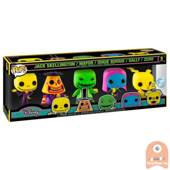 POP! Disney The Nightmare Before Christmas Black Light Gitd 5-Pack Exclusive