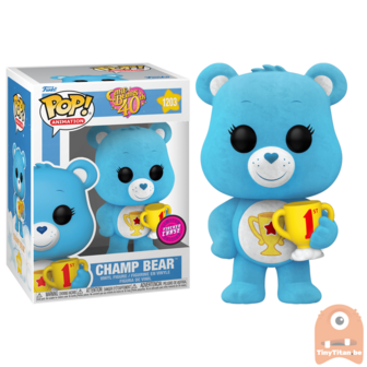 POP! Animation Champ Bear Flocked CHASE 1203 Care Bears 40th Exclusive