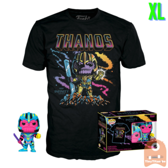 Funko POP! &amp; TEE BOX Thanos BlackLight - Marvel Exclusive - X-Large