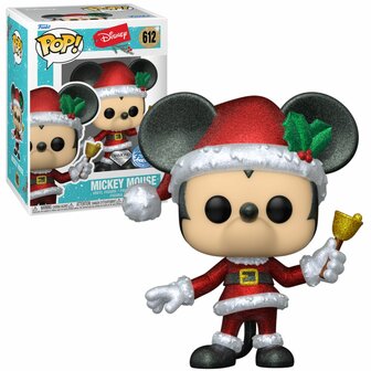 Funko POP! Disney Mickey Mouse Santa Glitter Diamond 612 Exclusive 