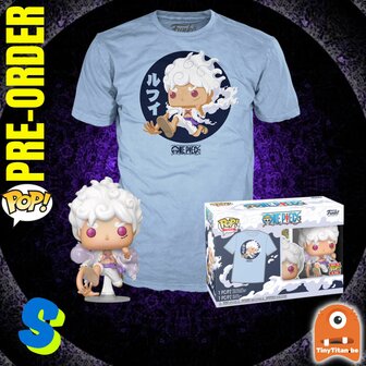 Funko POP! &amp; TEE Box Luffy Gear Five - One Piece Exclusive - S