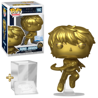 FUNKO POP! Sung Jinwoo (Gold) 1982 Solo Leveling Exclusive Pre-Order + POP! Stack