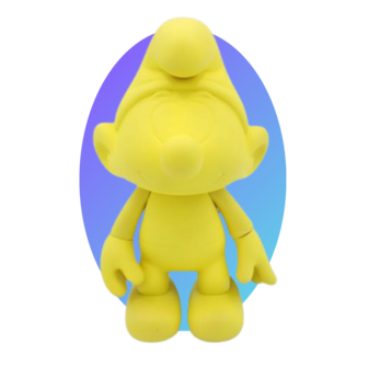 Plastic movable Smurf - Yellow Color - Shiny Colors - 20 cm