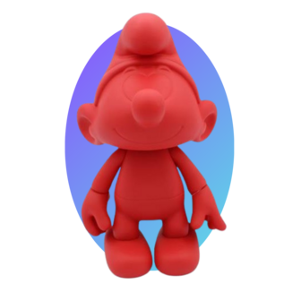 Plastic movable Smurf - Red Color - Shiny Colors - 20 cm
