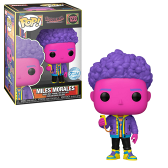 Funko POP! Marvel Miles Morales black light 1233 Spider-man Spiderverse Exclusive