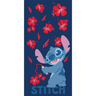 DISNEY - Stitch &quot;Flowers&quot; - Beach Towel 100% Cotton - 70x140cm