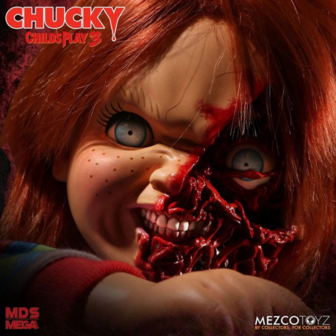 Mezco - CHUCKY - Child&#039;s Play 3 - Talking Figure Pizza Face Chucky - 38cm