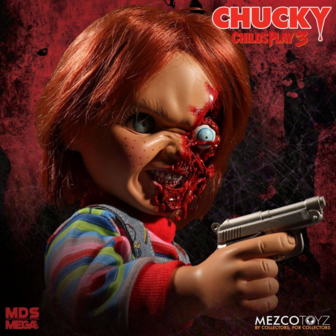 Mezco - CHUCKY - Child&#039;s Play 3 - Talking Figure Pizza Face Chucky - 38cm