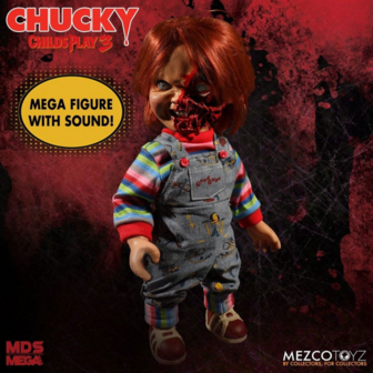 Mezco - CHUCKY - Child&#039;s Play 3 - Talking Figure Pizza Face Chucky - 38cm