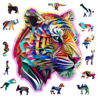 Colorful Tiger 150 Wooden Puzzle