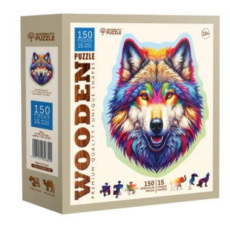 Rainbow Wolf 150 Wooden Puzzle