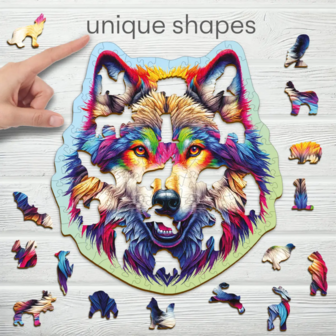 Rainbow Wolf 150 Wooden Puzzle