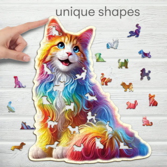 Colorful Cat Fantasy 250 Wooden Puzzle