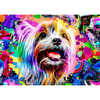 Pop Art Yorkshire terrier 500 Wooden Puzzle
