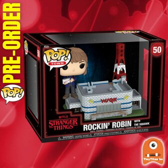 Funko POP! TOWN STRANGER THINGS S5 50 ROCKIN&#039;S ROBIN WITH THE SQUAWK Pre-Order