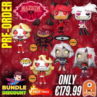 FUNKO POP! Super Discount Bundle of 4 + 3 CHASES HAZBIN HOTEL Pre-Order