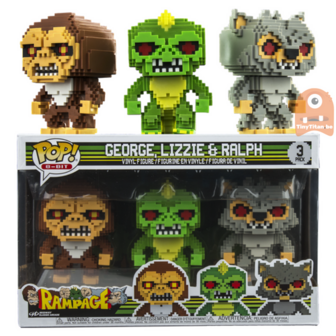 8-Bit George Lizzie &amp; Ralph 3-pack Rampage