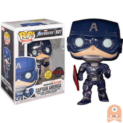 POP! Games Captain America GITD #627 Marvel's Avengers GameVerse - Excl.