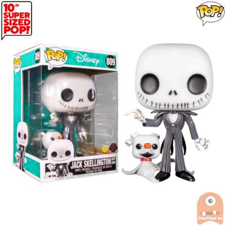 Funko POP! Disney jack Skellington w/ zero 10 INCH GITD #809 The Nightmare Before Christmas Exclusive