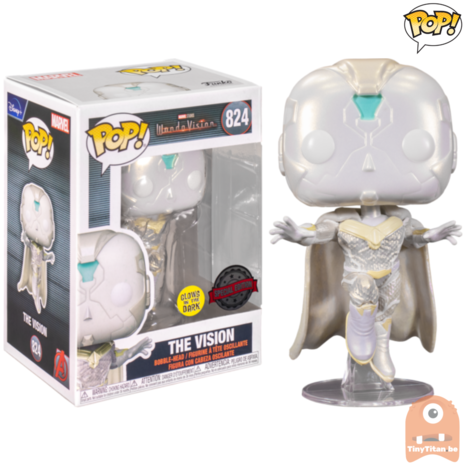 POP! Marvel The Vision White GITD #824 Wanda Vision Exclusive