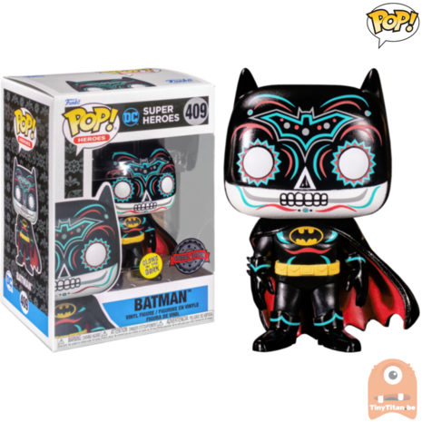 POP! Heroes Batman GITD 409 Dia De Los Muertos DC Exclusive 