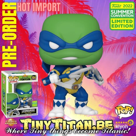 Funko POP! Retro Toys Leonardo Power Rangers - Teenage Mutant Ninja Turtles SDCC 2022 Exclusive LE - Pre-order