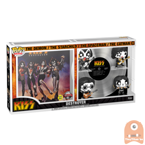 POP! Rock Albums Deluxe: Kiss 4-Pack Destroyer GITD 22 Exclusive 