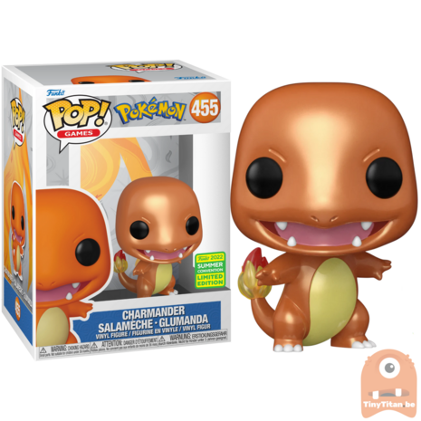 POP! Games Charmander Metallic 455 Pokemon SDCC 2022 Exclusive LE (no Sticker)
